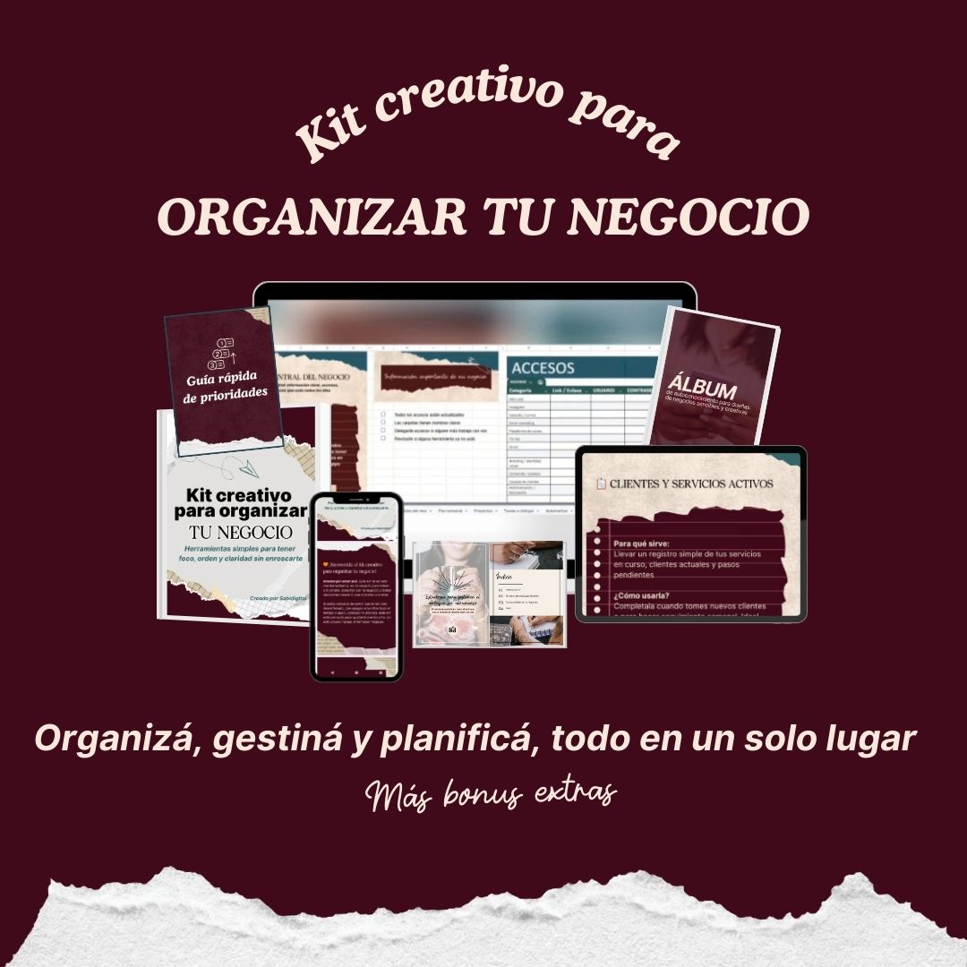 Kit creativo para organizar tu negocio